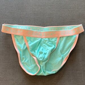 Cocksox Men's Aqua and Coral Briefs